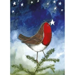 Alex Clark Christmas 100% Cotton Tea Towel - Robin & Stars