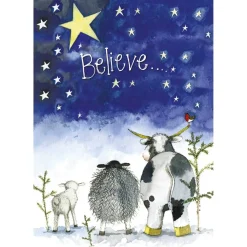 Alex Clark Christmas 100% Cotton Tea Towel - Believe