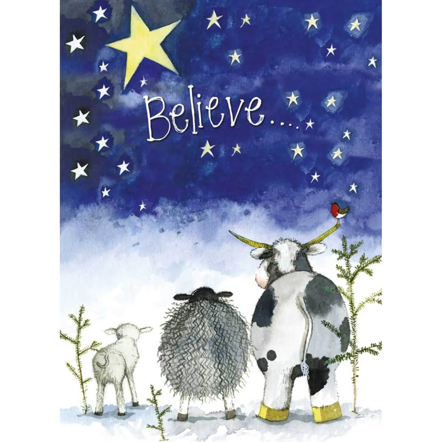 Alex Clark Christmas 100% Cotton Tea Towel - Believe