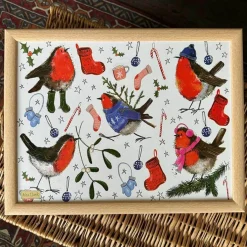 Alex Clark Christmas Laptray - Festive Robins