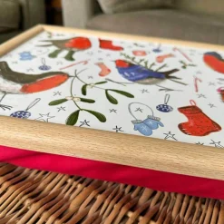 Alex Clark Christmas Laptray - Festive Robins