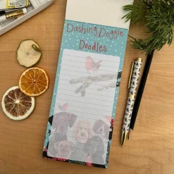 Alex Clark Christmas Magnetic To Do List - Festive Dogs