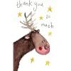 Alex Clark Christmas Pack of 5 Thank You Notelets - Reindeer