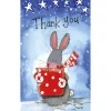 Alex Clark Christmas Pack of 5 Thank You Notelets - Rabbit