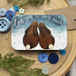Alex Clark Small Rectangular Tin - Bunny Love
