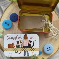 Alex Clark Small Rectangular Tin - Crazy Cat Lady