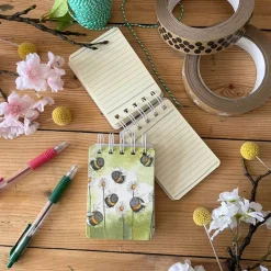Alex Clark Small Spiral Bound Notepad - Bees & Daisies