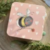 Alex Clark Small Square Tin - Bee And Flower