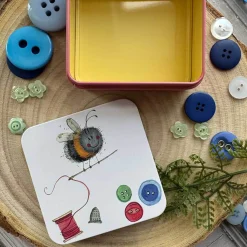 Alex Clark Small Square Tin - Sewing Bee