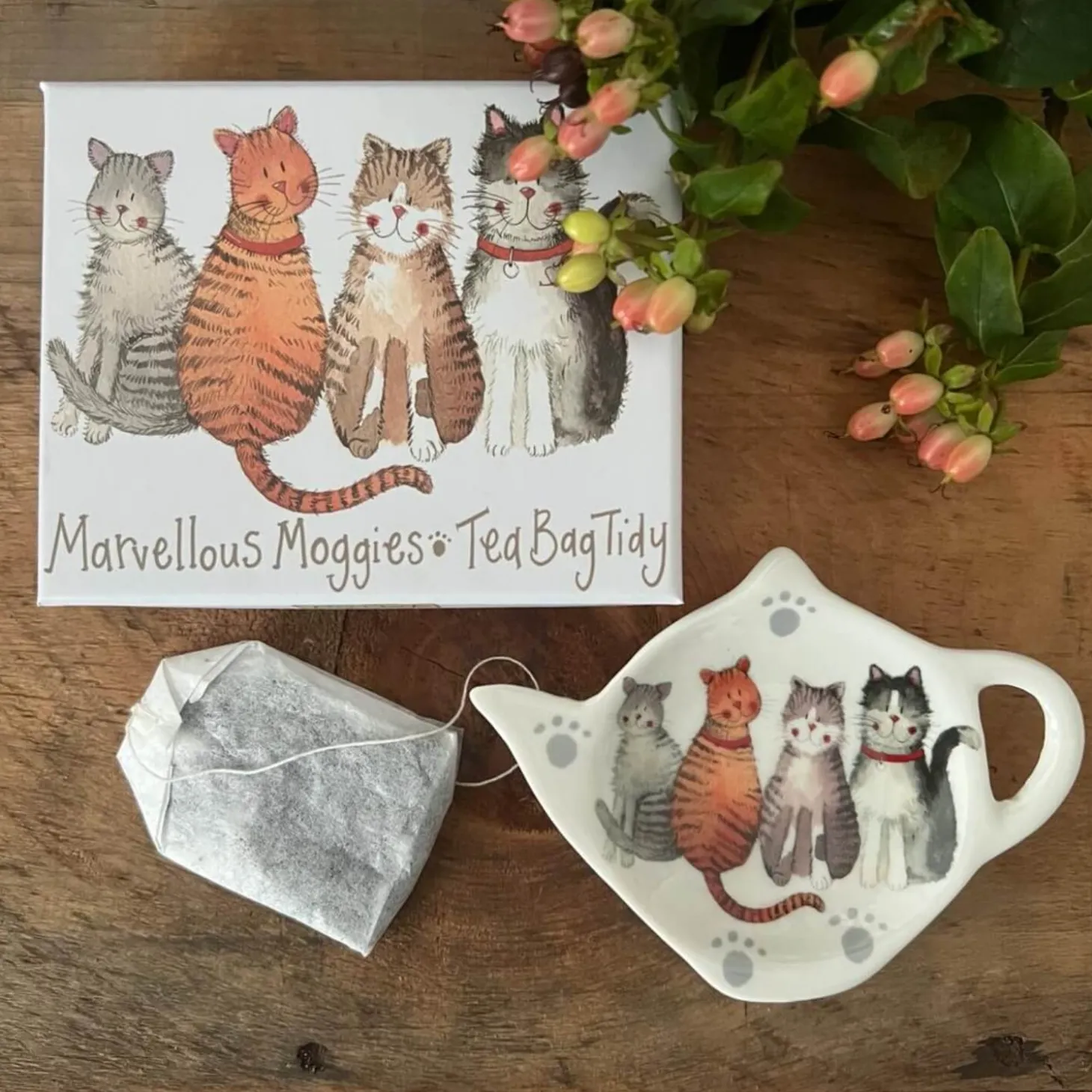 Alex Clark Teabag Tidy - Marvellous Moggies
