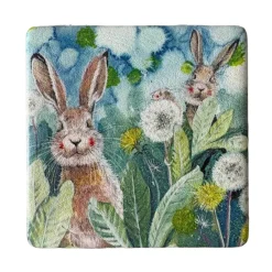 Alex Clark Vegan Leather Compact Mirror - Little Rabbits
