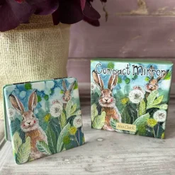 Alex Clark Vegan Leather Compact Mirror - Little Rabbits