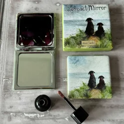 Alex Clark Vegan Leather Compact Mirror - Dunes