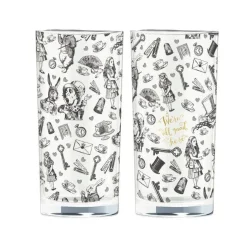 Alice in Wonderland 2 Piece Hiball Glass Set