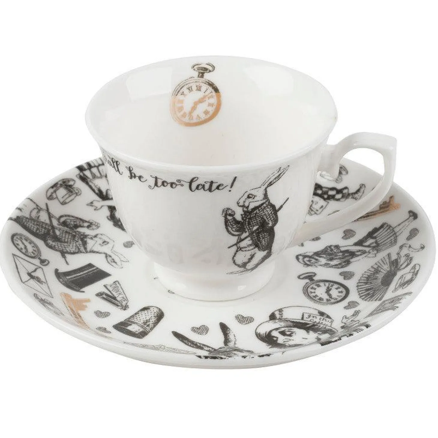 Alice in Wonderland Espresso Cup & Saucer Set