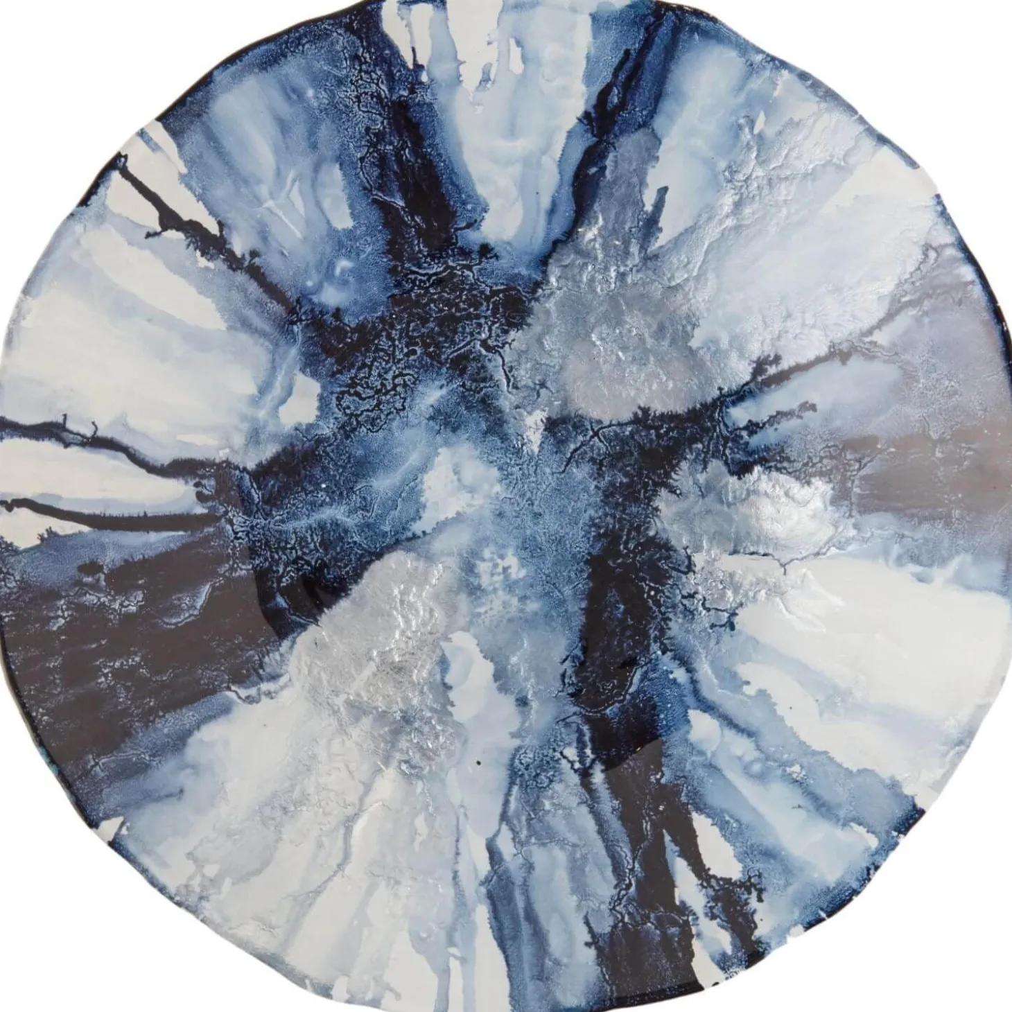 Anton Studio Designs Abstract Glass Round Bowl - 40cm