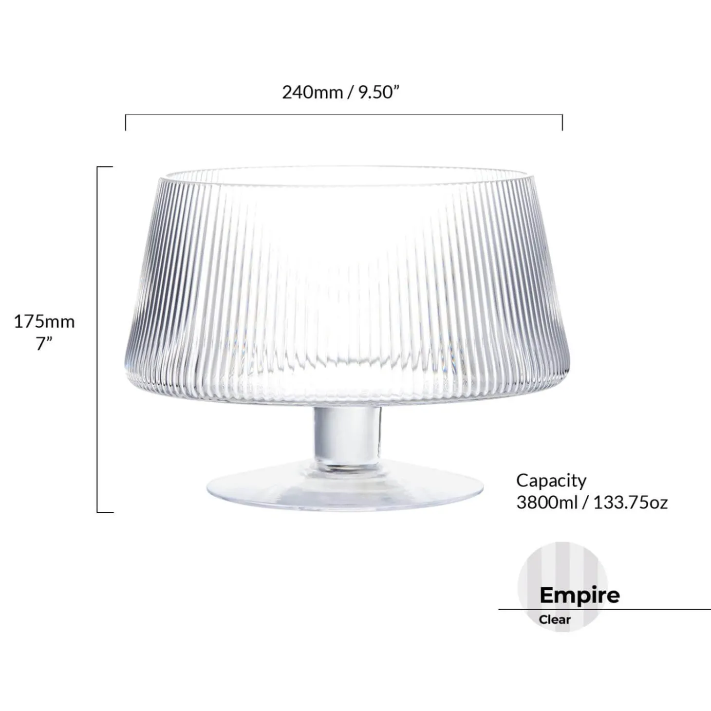 Anton Studio Designs 24cm Stemmed Glass Trifle Bowl - Empire