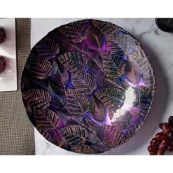 Anton Studio Designs Glass Autumnal Amethyst Bowl - 40cm