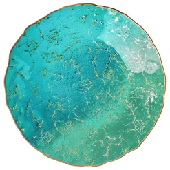 Anton Studio Designs Marbled Lagoon Glass Bowl - 39.5cm