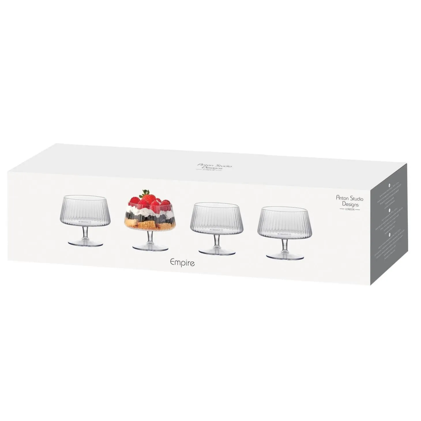 Anton Studio Designs 4-Piece Individual Glass Trifle Bowls - Empire