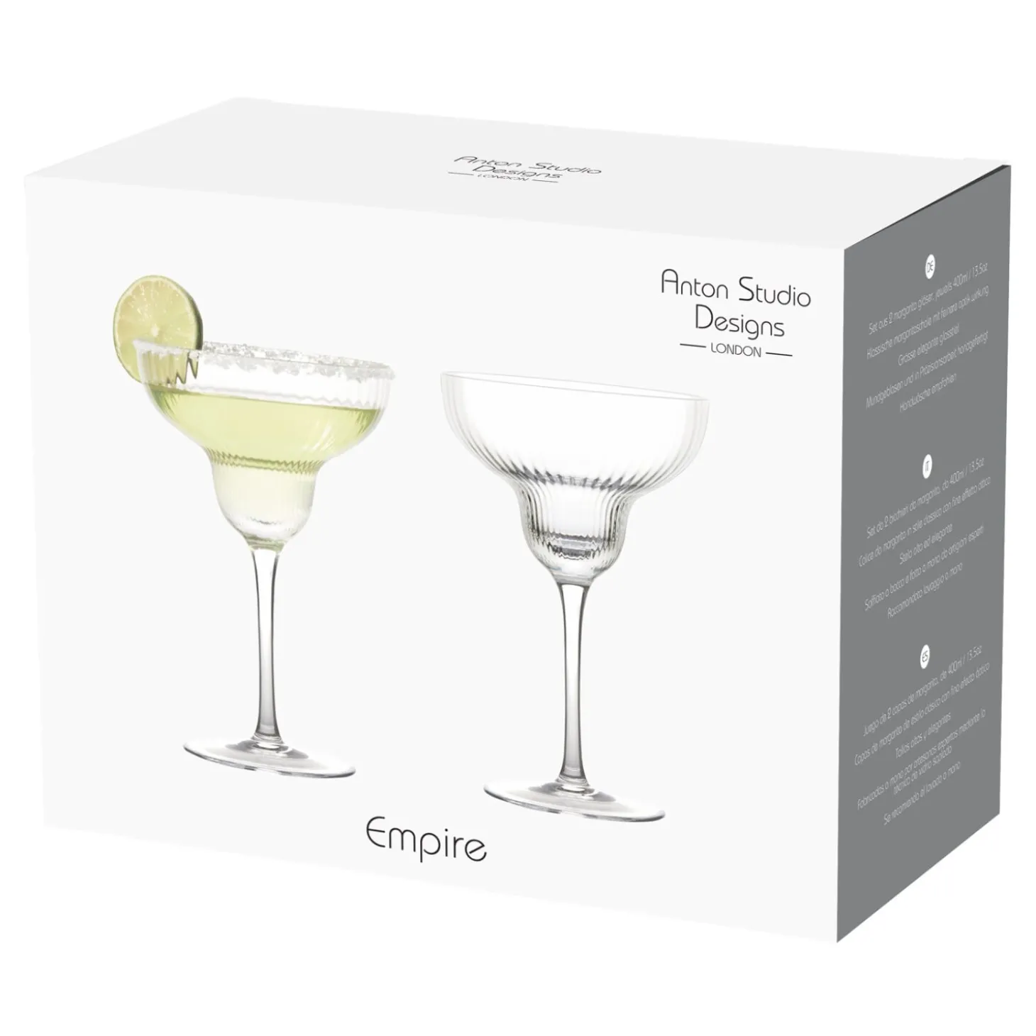 Anton Studio Designs 2-Piece 400ml Margarita Glasses - Empire
