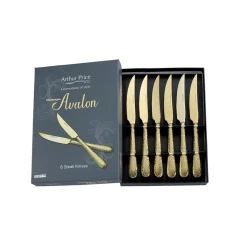 Arthur Price Champagne Avalon Stainless Steel Steak Knives - Set of 6
