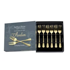 Arthur Price Champagne Avalon Stainless Steel Pastry Forks - Set of 6