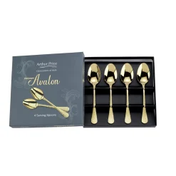 Arthur Price Champagne Avalon Stainless Steel Serving Spoons - Set of 4