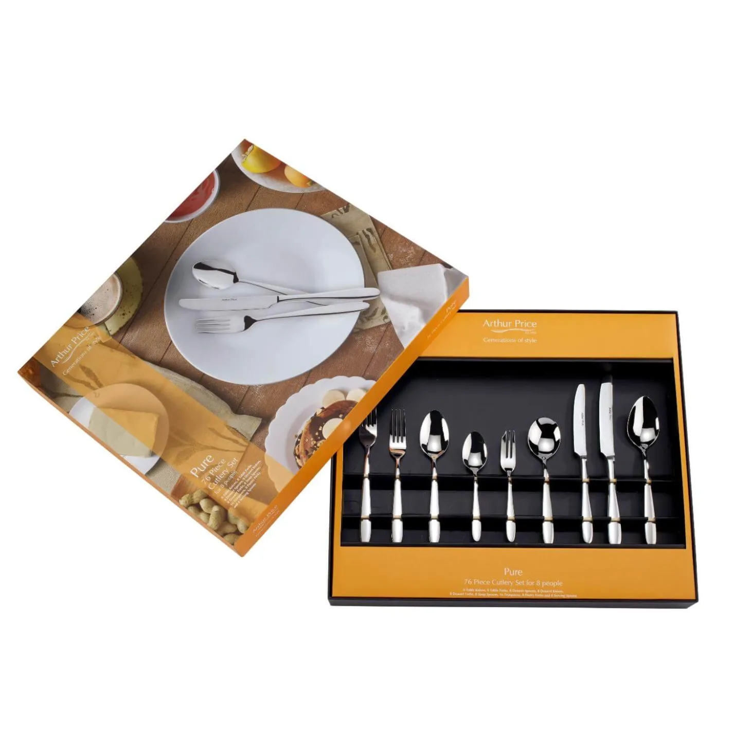 Arthur Price Pure Stainless Steel Cutlery Set - 76-Piece