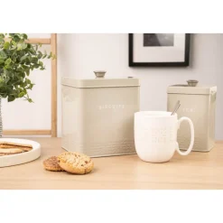 Artisan Street Embossed Storage Canister - Cream