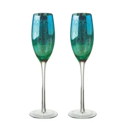 Artland Peacock 2 Piece Champagne Flute Set