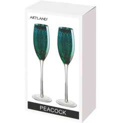 Artland Peacock 2 Piece Champagne Flute Set
