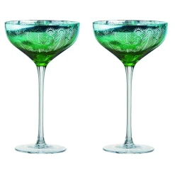 Artland Peacock 2 Piece Champagne Saucer Set
