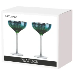 Artland Peacock 2 Piece Champagne Saucer Set