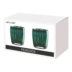 Artland Peacock 2 Piece Tumbler Glass Set