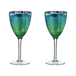 Artland Peacock 2 Piece Wine Glass Set
