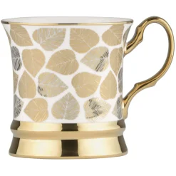 Bia International Porcelain Leaf 400ml Mug - Gold