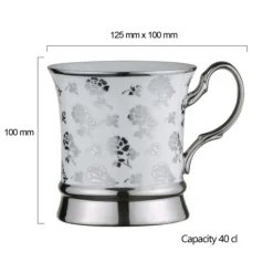 Bia International Porcelain Rose 400ml Mug - Platinum