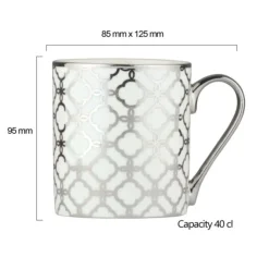 Bia International Porcelain Links 400ml Mug - Platinum