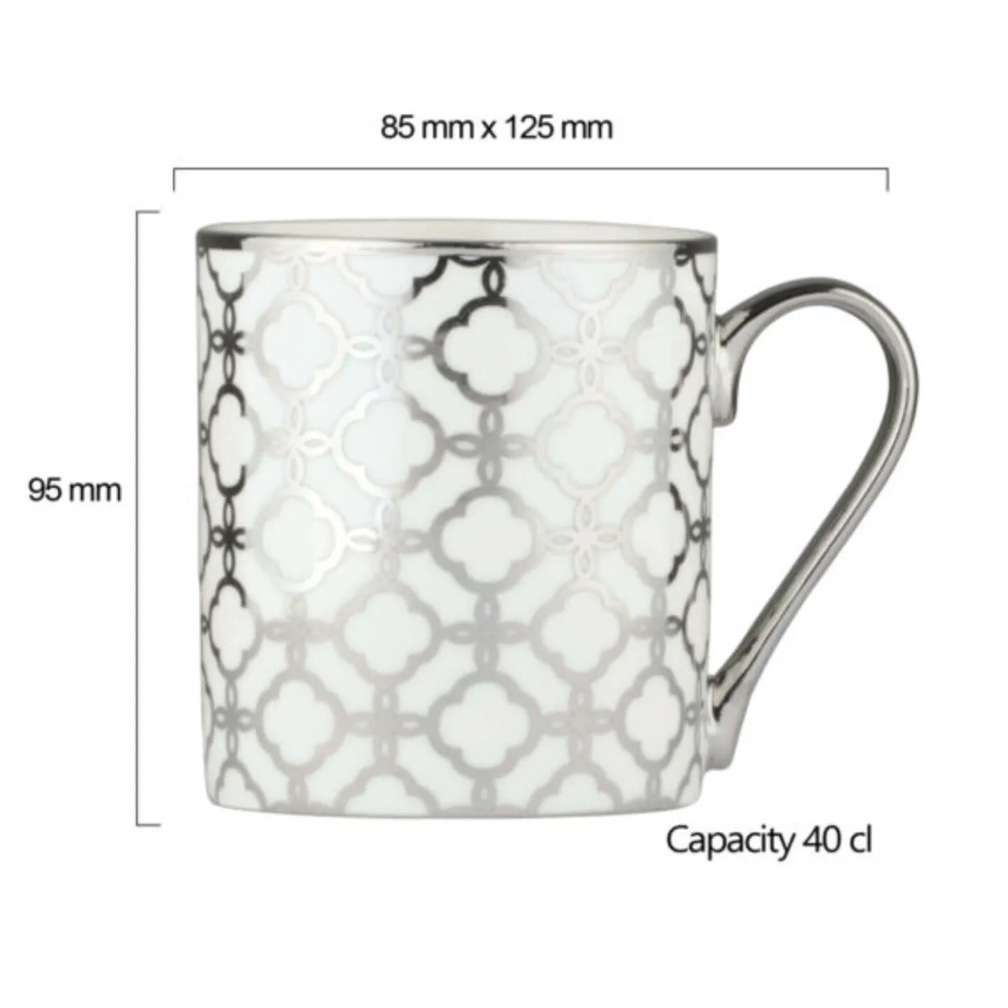 Bia International Porcelain Links 400ml Mug - Platinum