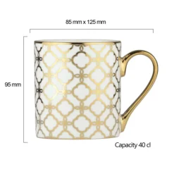 Bia International Porcelain Links 400ml Mug - Gold