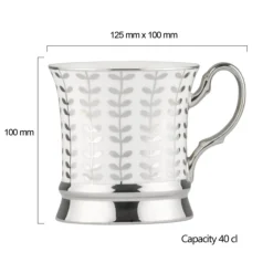 Bia International Porcelain Vine 400ml Mug - Platinum