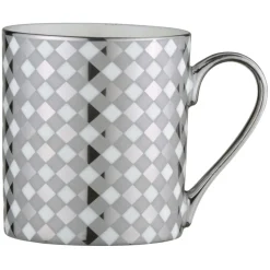 Bia International Porcelain Tartan 400ml Mug - Platinum