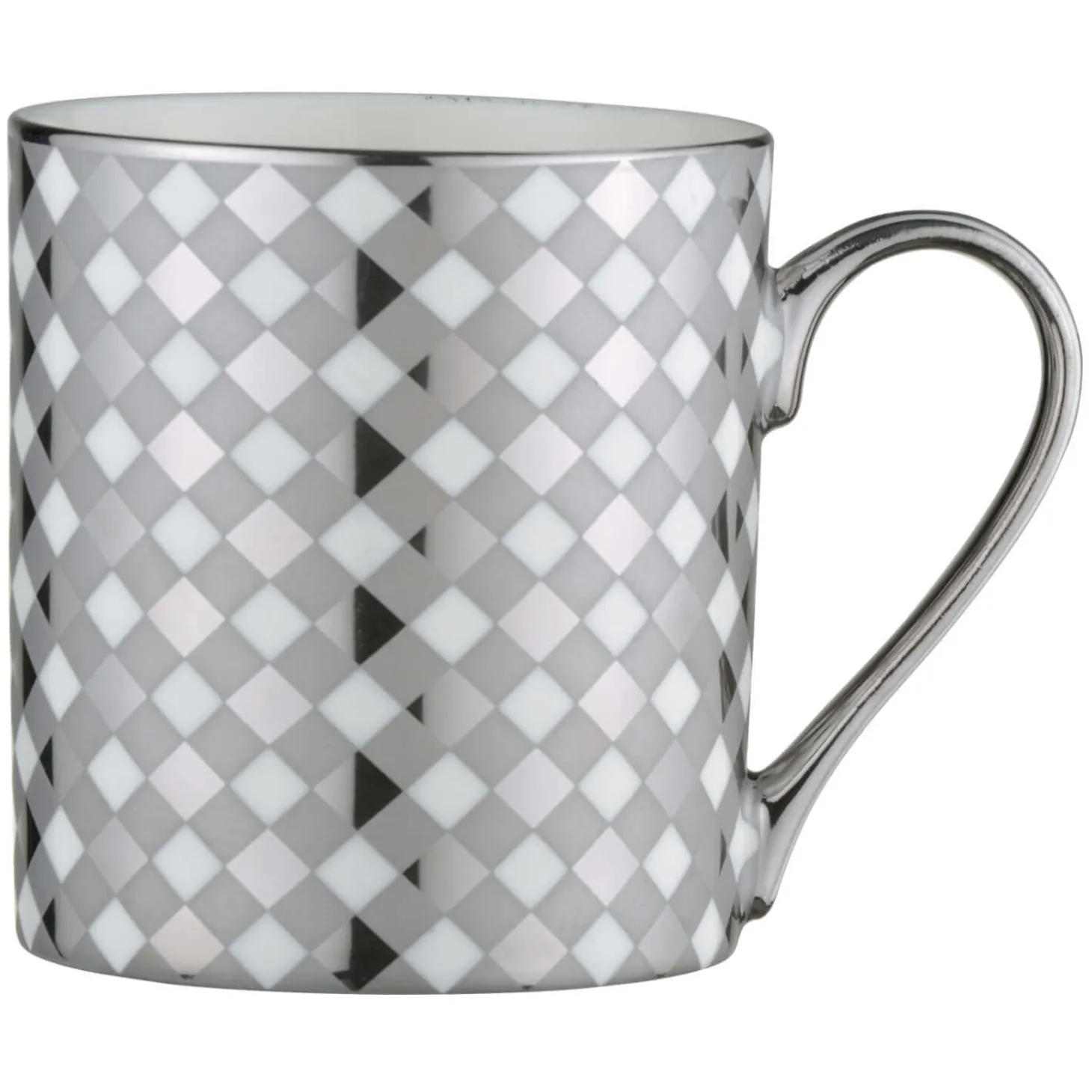 Bia International Porcelain Tartan 400ml Mug - Platinum