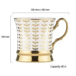 Bia International Porcelain Vine 400ml Mug - Gold