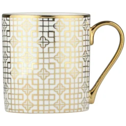 Bia International Porcelain Art Deco 400ml Mug - Gold
