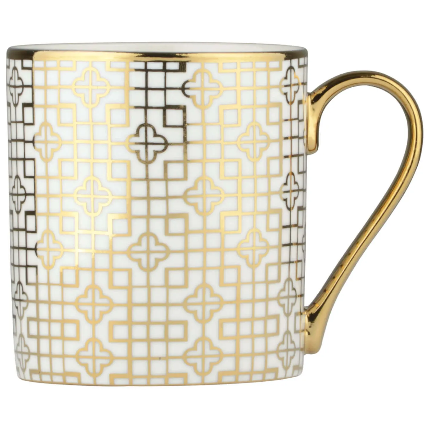 Bia International Porcelain Art Deco 400ml Mug - Gold