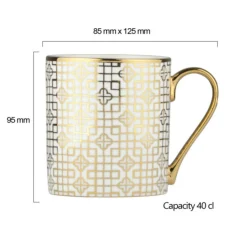 Bia International Porcelain Art Deco 400ml Mug - Gold