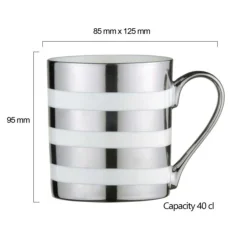 Bia International Porcelain Stripes 400ml Mug - Platinum