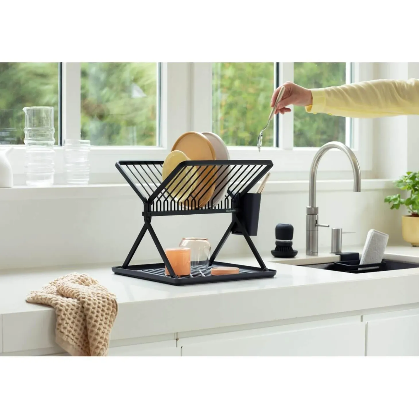 Brabantia SinkSide Dark Grey Foldable Dish Rack - Small